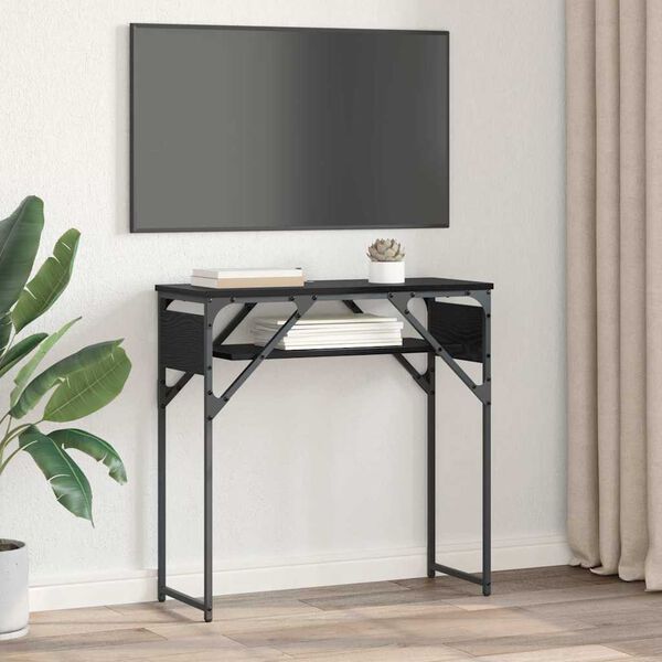 vidaXL Konsolentisch Schwarz Eichen-Optik 75x30x75cm Holzwerkstoff