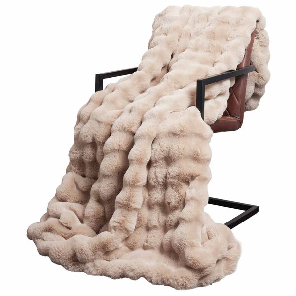 vidaXL Kunstfell Kaninchenfell Decke Olite 4 pcs Beige 220 x 240 cm