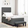 vidaXL Boxspringbett mit Matratze Dunkelgrau 80 x 200 cm Stoff