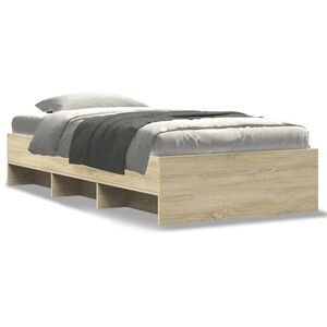 vidaXL Bettgestell ohne Matratze Sonoma-Eiche 100x200 cm Holzwerkstoff