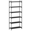 vidaXL B&uuml;cherregal 6 B&ouml;den Schwarz 80x30x188 cm Holzwerkstoff