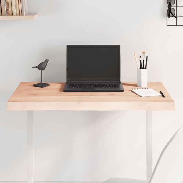 vidaXL Tischplatte 80x40x(2-6) cm Massivholz Unbehandelt Baumkante