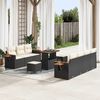 vidaXL Gartensofa-set mit Kissen 13 pcs Schwarz und Creme Poly-Rattan