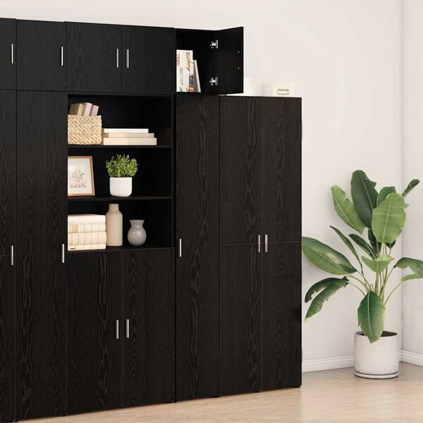 vidaXL Wandschrank Schwarz Eichen-Optik 30 x 42,5 x 39,5 cm