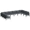 vidaXL Gartensofa-set 10 Stk. Schwarz Stahl