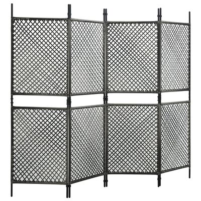 vidaXL Zaunelement Poly Rattan 2,4x2 m Anthrazit