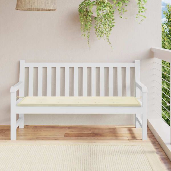 vidaXL Gartenbank-Auflage Creme 150x50x4 cm Oxford-Gewebe