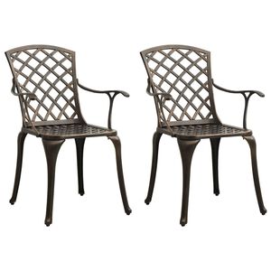 vidaXL Gartenst&uuml;hle 2 Stk. Aluminiumguss Bronzen