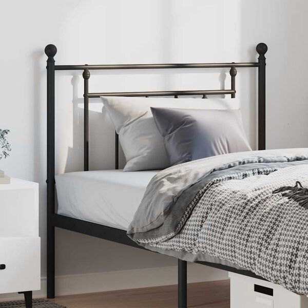 vidaXL Kopfteil Metall Schwarz 100 cm
