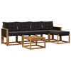 vidaXL Outdoor-Sofagarnitur 6 stk. Natur und Schwarz