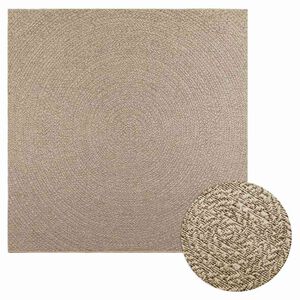 vidaXL Teppich ZIZUR Beige 200x200 cm Jute-Optik Indoor und Outdoor