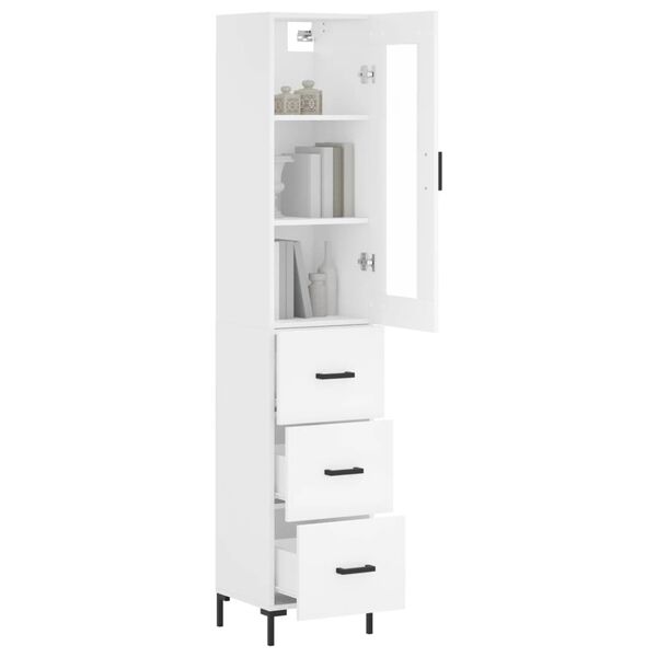 vidaXL Highboard Wei&szlig; 34,5x34x180 cm Holzwerkstoff