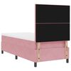 vidaXL LED Boxspringbett mit Matratze Rosa 90 x 200 cm Stoff