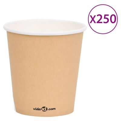 vidaXL Kaffee-Pappbecher 200 ml 250 Stk. Braun