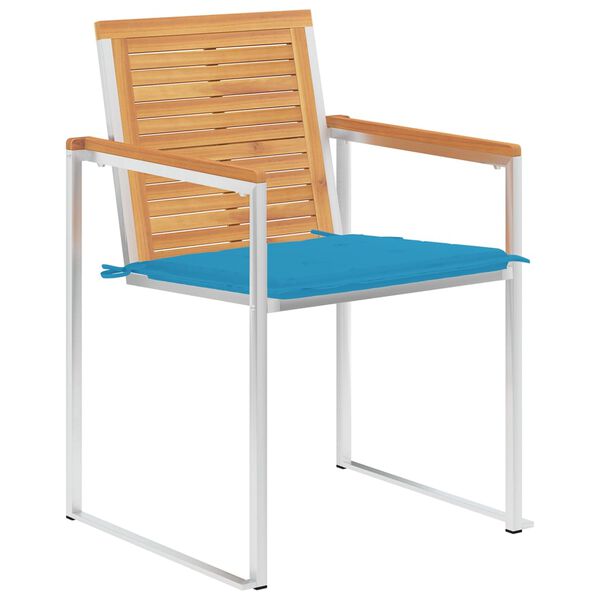 vidaXL Gartenst&uuml;hle 8 Stk. mit Kissen Massivholz Teak
