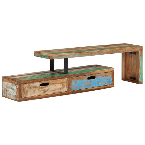 vidaXL TV-St&auml;nder (118-200) x 30 x 40 cm Massivholz Altholz
