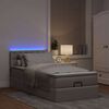 vidaXL Ottoman-Bett mit Matratze & LEDs Taupe 100x200 cm Stoff