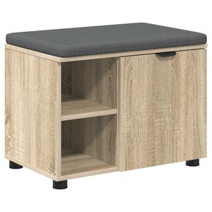 vidaXL Flurbank mit Kissen Uni Sonoma-Eiche 60 x 38 x 46 cm