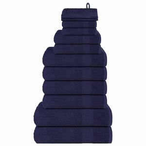 vidaXL 12-tlg. Handtuch-Set FROGN Marineblau 360 g/m&sup2;