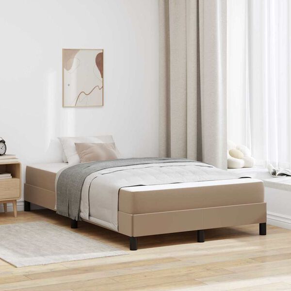 vidaXL Bettrahmen mit Matratze Cappuccino 120 x 190 cm Stoff