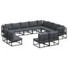 vidaXL Gartensofa-set 12 Stk. Schwarz Aluminium