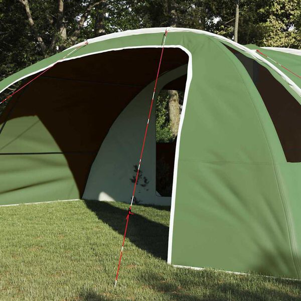 vidaXL Tunnelzelt f&uuml;r 6 Personen Gr&uuml;n und Wei&szlig; 700 x 590 x 215 cm