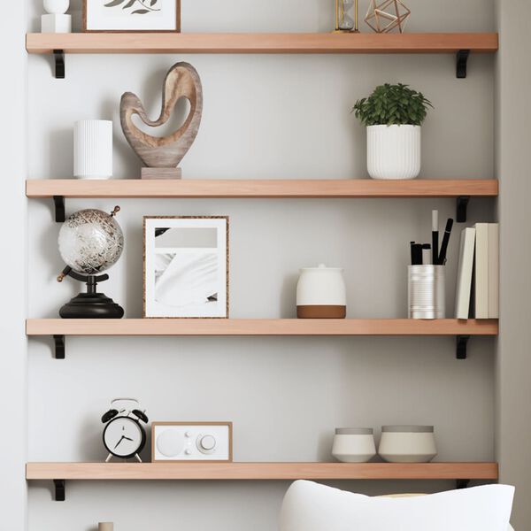 vidaXL Wandregal Hellbraun 80x10x4 cm Massivholz Eiche Behandelt