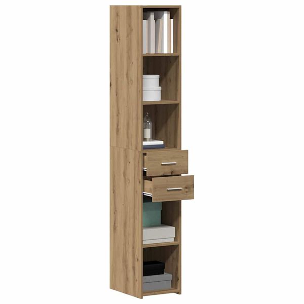 vidaXL B&uuml;cherregal mit Schubladen Artisan-Eiche 30 x 42,4 x 185,2 cm