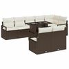 vidaXL Garten-Sofa-Set mit Kissen 9 pcs Braun und Creme Poly-Rattan