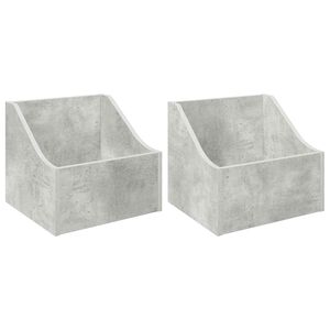 vidaXL LP Plattenbox 2 stk. Betongrau 37 x 33 x 32 cm Holzwerkstoff