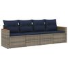 vidaXL 4-teiliges Gartensofa-Set mit Kissen, grau, Polyrattan