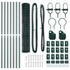 vidaXL Zaun mit Pfosten Gr&uuml;n 1,5 x 10 m Stahl und PVC