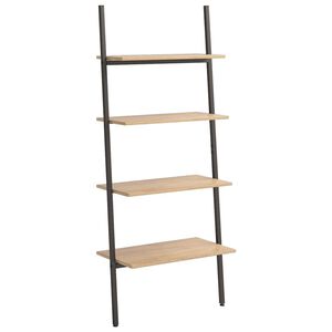 vidaXL Leiterregal mit 4 B&ouml;den Hellbraun und Schwarz 64x34x150,5 cm