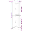 vidaXL Highboard Grau Sonoma 34,5x34x180 cm Holzwerkstoff