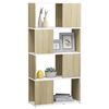 vidaXL B&uuml;cherregal Raumteiler Wei&szlig; Sonoma-Eiche 60x24x124,5 cm
