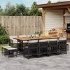 vidaXL 13-tlg. Garten-Essgruppe mit Kissen Schwarz Poly Rattan