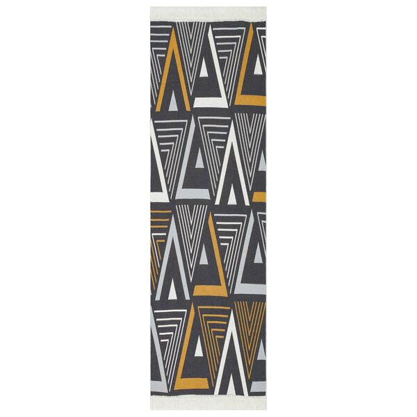 vidaXL Teppich Gelb und Grau 80x300 cm Baumwolle
