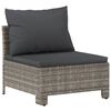 vidaXL 6-tlg. Garten-Lounge-Set mit Kissen Grau Poly Rattan