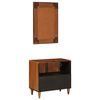 vidaXL Badezimmerm&ouml;bel-Set Wandmontiert 2 pcs Walnuss Massivholz Mango