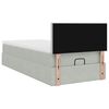 vidaXL Ottoman-Bett mit Matratze & LEDs Hellgrau 90x190 cm Samt