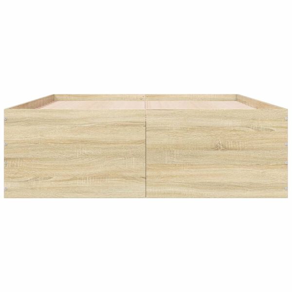 vidaXL Bettgestell Sonoma-Eiche 120x190 cm Holzwerkstoff