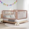 vidaXL Kleinkind-Bettschutzgitter Taupe 180x25 cm Stoff