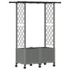 vidaXL Hochbeet mit Rankgitter und Dach Hellgrau 124,5 x 40 x 142 cm