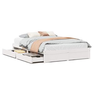 vidaXL Massivholzbett ohne Matratze Wei&szlig; 140x200 cm Kiefernholz