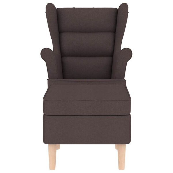 vidaXL Sessel mit Fu&szlig;hocker Dunkelbraun Stoff