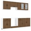 vidaXL 8-tlg. K&uuml;chenschrank-Set Lucca Braun Eichen-Optik Holzwerkstoff