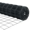 vidaXL Zaun mit Pfosten Grau 0,4 x 25 m Stahl und PVC