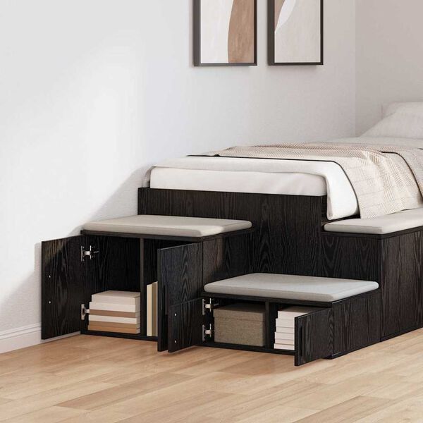 vidaXL Aufbewahrungsschrank 2 pcs Schwarz Eichen-Optik