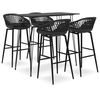 vidaXL 5-tlg. Bar-Set Schwarz