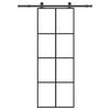 vidaXL Schiebetür mit Beschlag 76x205 cm ESG-Glas & Aluminium